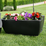 Jardinera DORADO rectangular - 80 x 40 cm - Negro